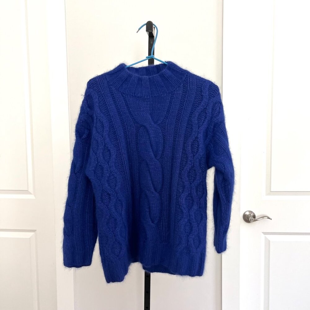 Express Tricot Vintage 90's Angora Wool Blend Chunky Knit Sweater Size M